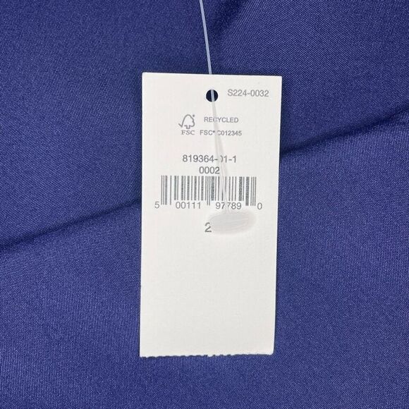 Banana Republic Factory One Shoulder Satin Knee Length Dress Patriot Blue Size 2 - Picture 6 of 12